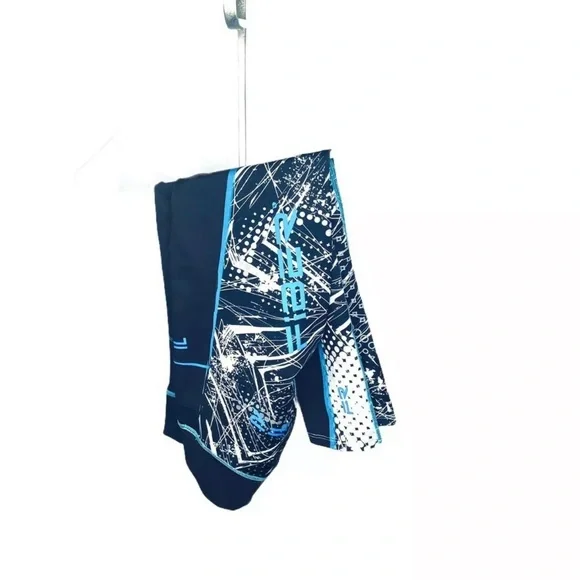 Fiber Colombiana Leggings Compression Slimming One Size Black and Blue EUC - Picture 14 of 14